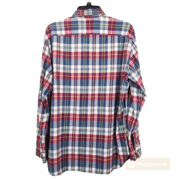 Aspesi Mens Long Sleeve Plaid Pattern Cotton Button Down Shirt XL - Picture 2 of 6